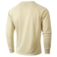 thumbnail image 3 of T-Shirts pour Hommes Ajustés Col Rond en Maille Base Décontractée Manches Longues Beige Sortie Automne Taille G, 3 of 6