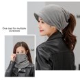 thumbnail image 2 of Bonnet en Coton pour Femmes Épais Chaud Coupe-Vent Simple de Couleur Unie, 2 of 3