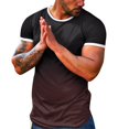 thumbnail image 1 of BOBOGOJP T-Shirts à Col Rond pour Hommes, Manches Courtes, Coupe Ajustée (Brun, 3TG), 1 of 4