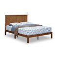 thumbnail image 1 of MUSEHOMEINC Solid Pinewood Rustic Platform Bed with 2 Headboard, King, 1 of 7
