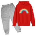 thumbnail image 1 of RXIRUCGD Mode Ensemble à Capuche Manches Longues Décontracté pour Filles et Garçons (Rouge, Taille: 3 Ans), 1 of 2