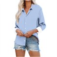 thumbnail image 1 of Yuyuzo Button down Shirts for Women Drop Shoulder Blouse Long Sleeve Oversized Shirt Work Office Solid Color Tops, 1 of 6
