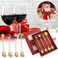 thumbnail image 1 of Amzcrzy Silverware Set 4Pcs Stainless Steel Christmas Spoon Gift Set Dessert Spoon Fork Coffee Spoon Christmas Pendant Spoon Tableware Set Steel Tableware Home and Kitchen Kitchen Appliances, 1 of 7