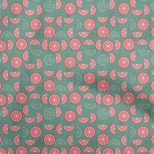 oneOone Velvet Sea Green Fabric Lemon Sewing Material Print Fabric By The Yard 58 Inch Wide