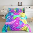 thumbnail image 2 of Erosebridal Mermaid Bedding Twin Comforter Set,Gradient Fishtail Down Comforter,Princess Room Decorative,Reversible,2-Piece, 2 of 8