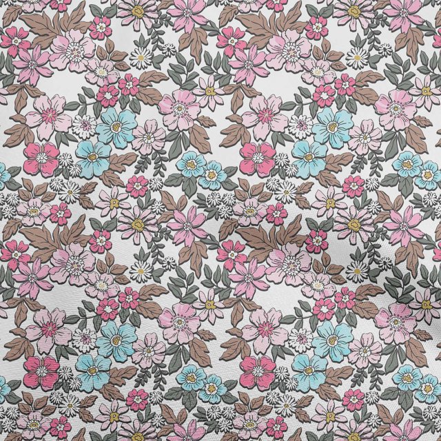 oneOone Polyester Lycra Turquoise Blue Fabric Florals Sewing Craft Projects Fabric Prints By Yard 56 Inch Wide