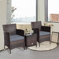 thumbnail image 3 of Costway Ensemble de Mobilier d'Extérieur 3 Pcs en Rotin PE Osier Chaises Table Basse Jardin Gris, 3 of 10