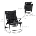 thumbnail image 3 of Foldable Lounge Chair, Fabric Upholstered Recliner with Armrest, Black, 3 of 10