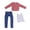 Red grid, variant on Milaget 1/12 Male Figure Clothes Vest Shirt and Jeans for 6inch Male Soldier Figures Red grid