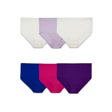 Women's Fruit Of The Loom 6DBCBRP Fit For Me Cotton Mesh Brief Panties - 6 Pack (Assorted 13)