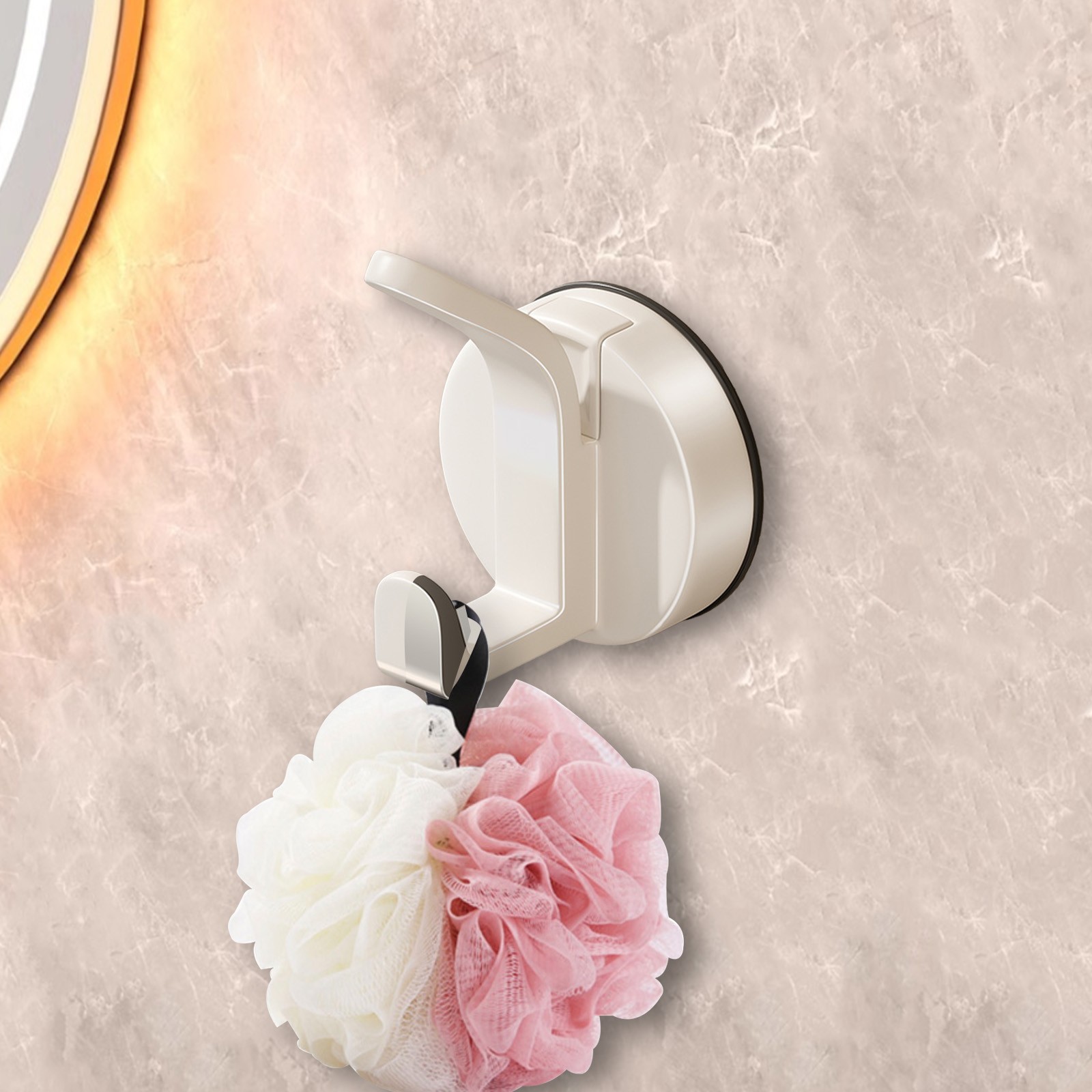 TIMIFIS Hooks for Hanging Suction Cup Hook Vacuum Non Punching Household Bathroom Kitchen Door Rear Bathroom Hook with Two Hooks Combined up and Down Suction Cup Hook