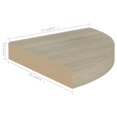 thumbnail image 4 of vidaXL Floating Corner Shelf Oak 25x25x3.8 cm MDF, 4 of 4