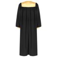 thumbnail image 4 of Raenseen Robe de Chorale Unisexe de Luxe à Col en V à Manches Longues Robe de Doctorat Costume de Juge Robe de Collation des Grades Noir TG, 4 of 7