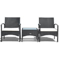 thumbnail image 4 of Costway Ensemble de Meubles 3 Pcs Table et 2 Chaises pour Patio en Osier Rotin avec Coussin, 4 of 10