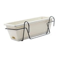 thumbnail image 1 of jinwen Hanging Planter for Balcony Railing Deck Window Boxes Planter for Deck Porch black iron rack, 1 of 9