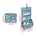 thumbnail image 3 of Cosmetics Storage Bag Travel Hanging Makeup Bag Portable Foldable Toiletry Organizer Pouch  Blue Flower, 3 of 10