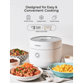 thumbnail image 2 of CUCKOO CR-0375F | 3-Cup (Uncooked) Micom Rice Cooker | 10 Menu Options: Oatmeal, Brown Rice & More, Touch-Screen, Nonstick Inner Pot | White, 2 of 7