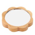 thumbnail image 1 of Wood Framed Makeup Mirror, Handheld Wooden Cosmetic Mirror Fashionable  for Lady for Daily Life, 1 of 7