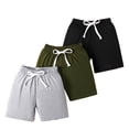 thumbnail image 2 of AherBiu 3PCS Boys Toddler Shorts Summer Athletic Shorts Drawstring Elastic Waisted Casual Workout Shorts Solid Color, 2 of 4