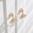 thumbnail image 4 of Transemion 4pcs Zinc Alloy Ginkgo Leaf Shape Knob Handle For Furniture Easy Installation Easy To Instal, 4 of 6