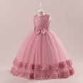 thumbnail image 4 of FhsagQ Robes Filles Robe de Soirée Princesse à Paillettes avec Nœud Manches Longues Robe de Fête pour Anniversaire Concours Spectacle sur Scène Fille Printemps le 7 Juillet Robes Taille 6T Fête de l'Indépendance 7-8 Ans, 4 of 8