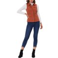 thumbnail image 2 of INSPIRE CHIC Veste Zippée pour Femme Sans Manches Anorak Gilet Utilitaire Veste avec Poches m Orange Rouge, 2 of 6
