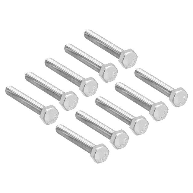 Unique Bargains M6 Thread 40mm Hex Screws Bolts 304 Stainless Steel 10 Pack