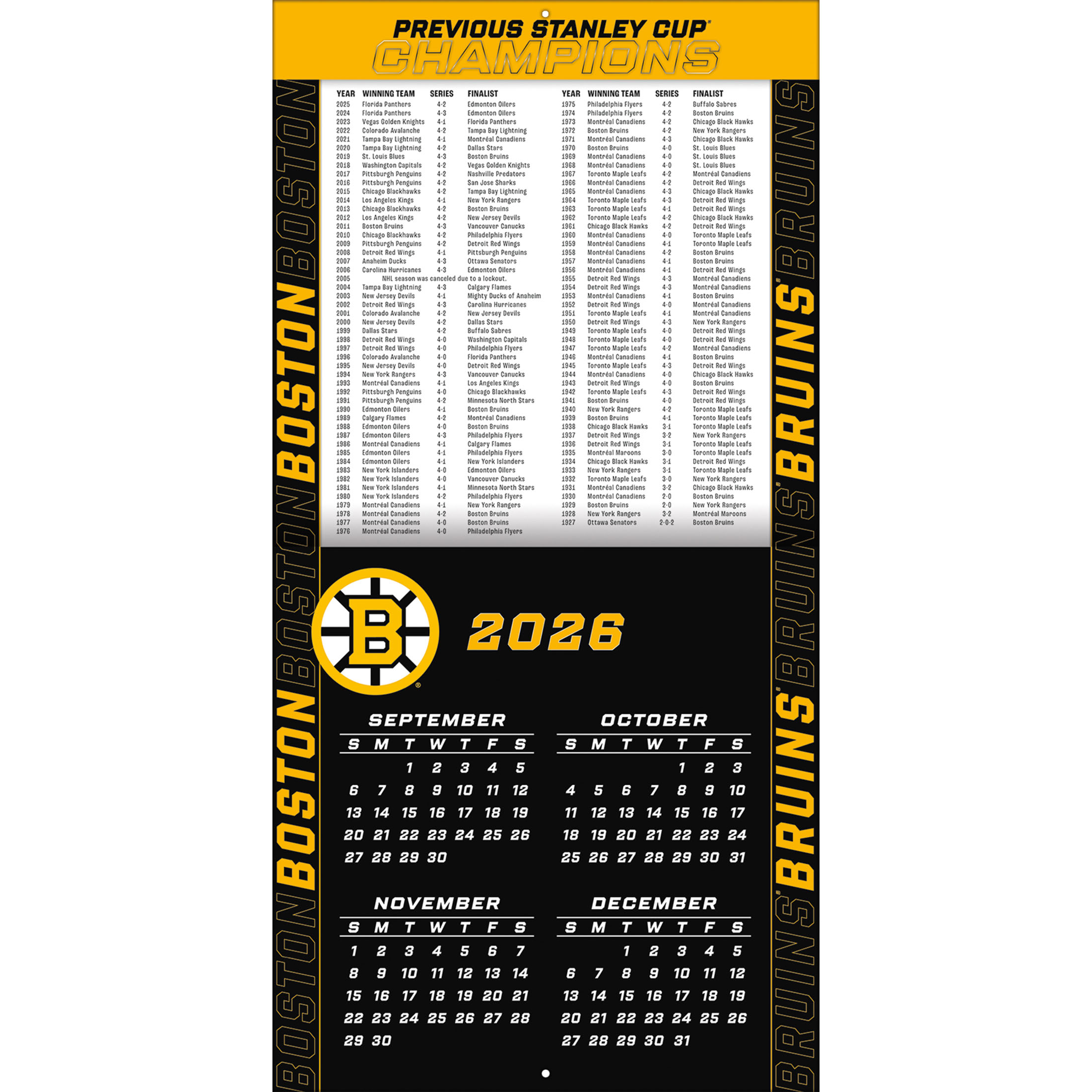 Boston Bruins 2027 Carré Turner