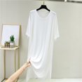 thumbnail image 2 of FAIWAD Robe Tunique pour Femme Grande Taille Décontractée à Manches Courtes, Robe T-Shirt Ample avec Fente Latérale, Robes Midi Amples, 2 of 3
