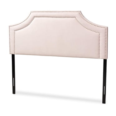 Baxton Studio Avignon Velvet and Wood Queen Headboard in Light Pink