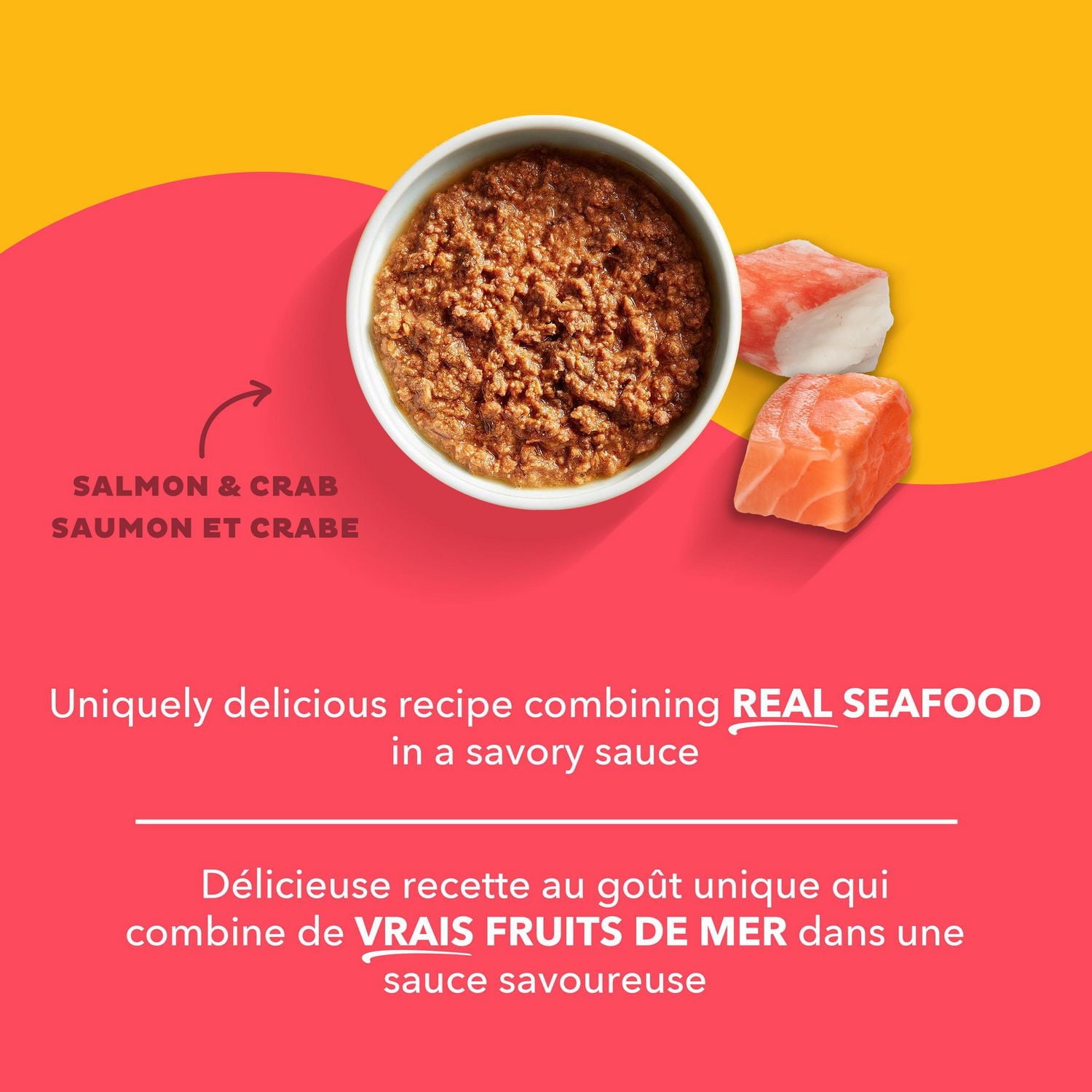 Meow Mix Tenders in Sauce with Real Salmon & Crab, Wet Cat Food, 78G