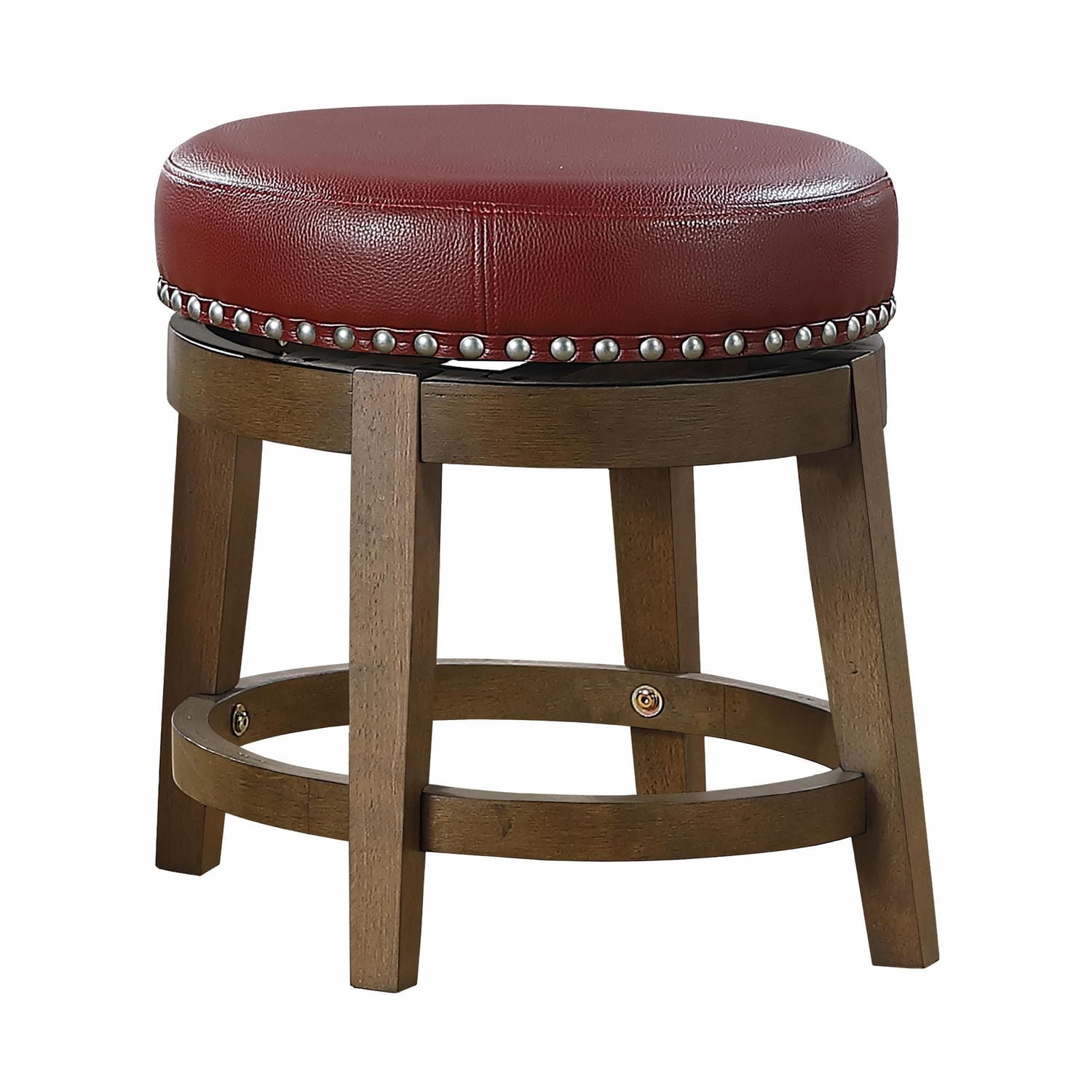 Topline Home Furnishings Tabouret rond pivotant en similicuir