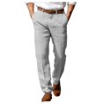 thumbnail image 1 of Men's Summer Beach Pants - Straight Leg, Breathable Fabric, Front Pockets - Formal/Casual Trousers for All Occasions, 1 of 7
