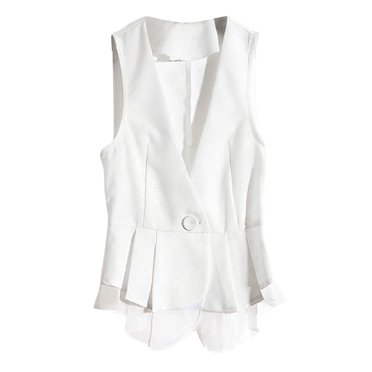 TJAZFJPA Denim Vest Women's Sleeveless V Neck Chiffon Vest Solid Color Casual Sleeveless Cardigan Short Vest Suit Vest Summer Coat Womens Vest Top Cropped Down Vest Womens Long