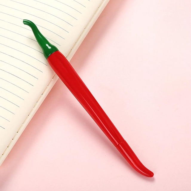 Feltree Chili Shaped Vegetable Styling Gel Ink Pen with 0.5mm Fine Tip, Writing Pen for Students and Office Supplies, Multifunctional for Drawing and Signing
