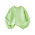 thumbnail image 1 of PMVFHDE Chandail à Manches Longues pour Filles, Col Rond Décontracté, Côtelé, Coupe Ample, Vert, 4-5 Ans, 1 of 3