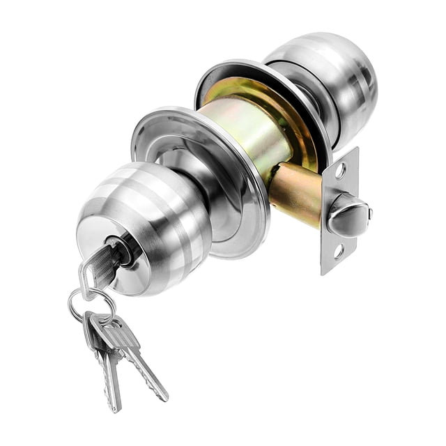 Boutons de Porte d'Entrée à Clé, Verrou Rond en Acier Inoxydable à Dos Nu 50 mm (1-31/32 Pouces) pour Chambre Salle de Bain