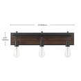 thumbnail image 2 of Mackay 3-Light Vanity Light, Faux Wood Finish, Matte Black Accents, 2 of 9