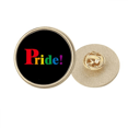 thumbnail image 1 of Pride LGBT Rainbow Art Deco Fashion Round Metal Golden Pin Brooch Clip, 1 of 3