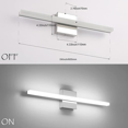 thumbnail image 2 of 24 Pouces 15 Watts, 2835 LM, Lumière de Meuble-Lavabo Moderne à DEL Blanc Froid – Chrome/ Argent, 2 of 2