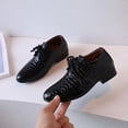 thumbnail image 2 of Boys Leather Shoes Four Seasons Pattern Fashion Simple Solid Color Lace Up Low Heel Comfortable Performance Shoes, 2 of 7