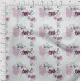 thumbnail image 3 of oneOone Georgette Viscose Pink Fabric Stamps & Direction Compass Travel Craft Projects Decor Fabric Printed By The Yard 42 Inch Wide, 3 of 4