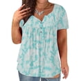 thumbnail image 1 of TIMIFIS Women's Plus Size Tunic Tops Summerhort Sleeve V Neck Blouses Ruffle Flowy Button Up T Shirts, 1 of 6