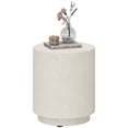 thumbnail image 1 of HOMCOM Table d'Appoint Rond de 17 Pouces pour l'Intérieur et l'Extérieur, Blanc Crème, 1 of 9
