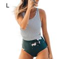 thumbnail image 1 of kurtrusly Nouveau Maillot de Bain une-Pièce à Rayures Imprimé Multicolore pour Femmes, 1 of 6
