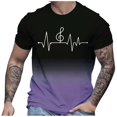 thumbnail image 3 of LUOGENLI T-shirts pour Homme pour Hommes T-Shirt à Imprimé Numérique Col Rond Manches Courtes T-Shirt Homme T-shirts Amusants T-shirts Graphiques Vêtements d'Été T-shirts pour Homme T-Shirt Graphique Saint-Valentin Violet Pâle S, 3 of 4