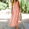 thumbnail image 4 of TJAZFJPA Robes Découpées pour Femmes Robe d'Été pour Femmes Jupe Longue Couleur Unie Mode Décontractée Jupe Longue Robes de Plage Blanches pour Femmes Robe Maxi d'Été, 4 of 7
