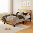 thumbnail image 2 of QinaQin Cadre de Lit avec Tête de Lit en Bois, Espace de Rangement sous le Lit, Support Robuste à Lattes en Bois, Conception Silencieuse, Aucun Matelas à Ressorts Requis, Facile à Assembler, 2 of 7