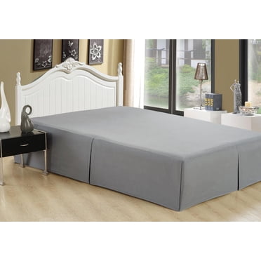 Jupe de lit Marina Décoration, ultra douce et soyeuse, de qualité hôtelière, toutes saisons, avec poches profondes, 40 cm de hauteur, en rayonne de bambou massif, couleur grise