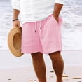 thumbnail image 2 of Plebaso Mens Shorts Summer Beach Shorts with Drawstring Solid Color Lightweight Vacation Pocket Shorts, 2 of 6